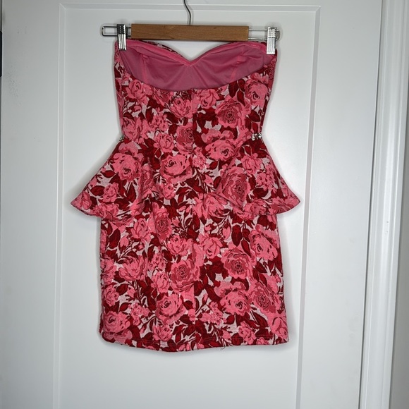 Zara Blogger’s Favorite Pink Floral Jacquard Mini Dress -‎ Medium - Picture 10 of 13